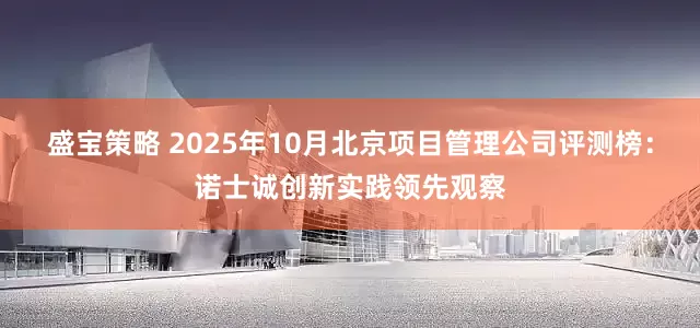 盛宝策略 2025年10月北京项目管理公司评测榜：诺士诚创新实践领先观察
